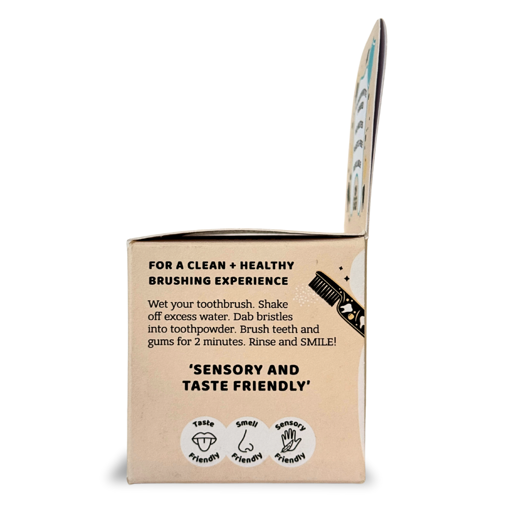 Hydroxyapatite Tooth Powder 'Flavour-Free Brush' & Pure Copper Tongue Cleaner Oral Detox Kit