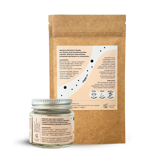 Hydroxyapatite Tooth Powder 'Flavour-Free Brush' Jar and Refill Pack