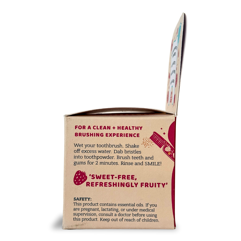 Ultimate Hydroxyapatite Tooth Powder 'Fruity Brush' Jar & Refill with a Pure Copper Tongue Cleaner Oral Detox Kit
