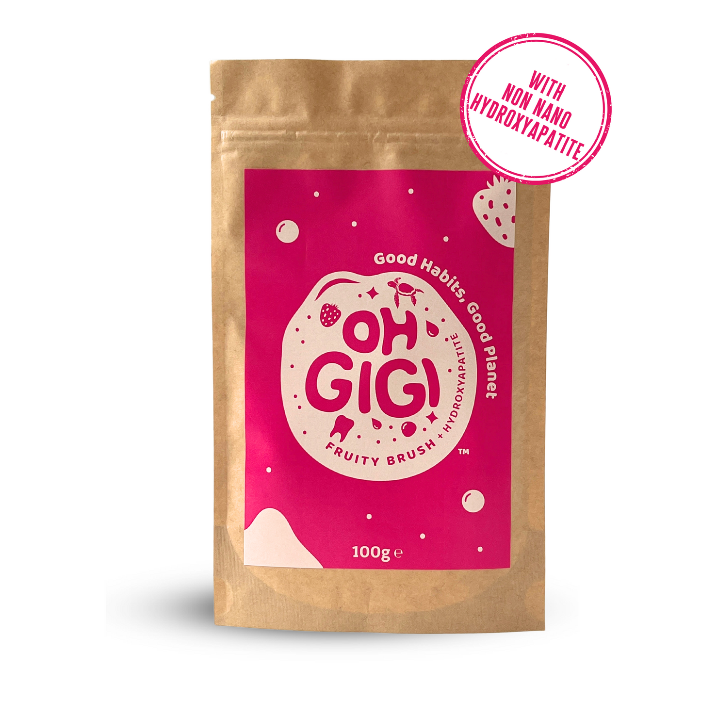 Organic Tooth Powder 'Fruity Brush' + Hydroxyapatite Refills 100g
