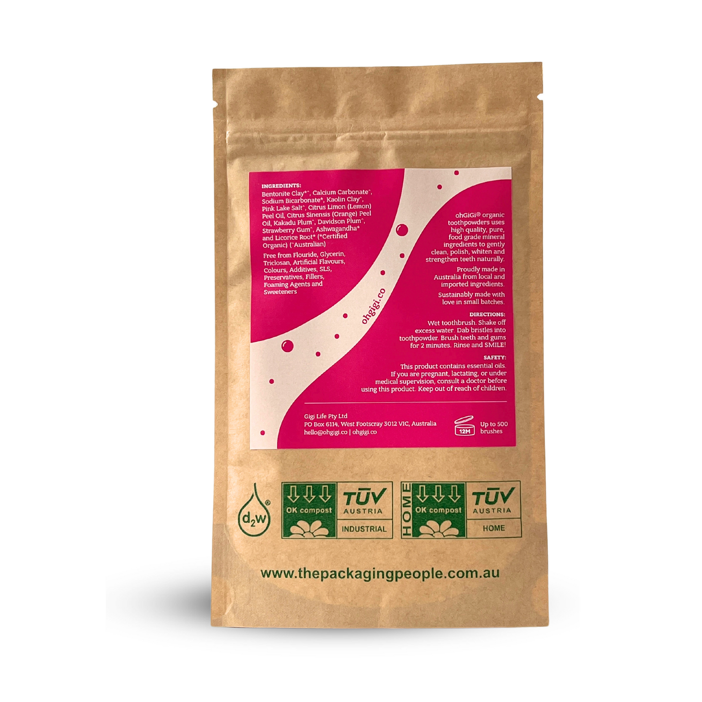 Organic Tooth Powder 'Fruity Brush' Refills 100g