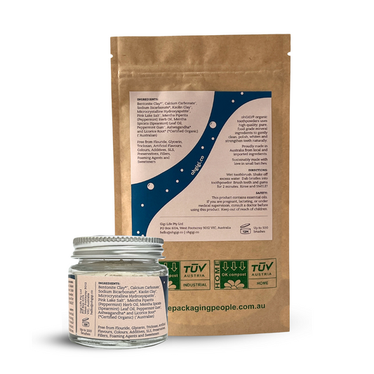 Hydroxyapatite Tooth Powder 'Minty Brush' Jar and Refill Pack