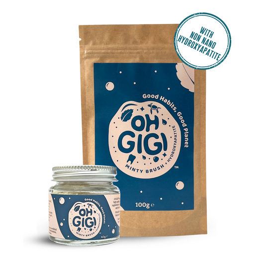 Hydroxyapatite Tooth Powder 'Minty Brush' Jar and Refill Pack