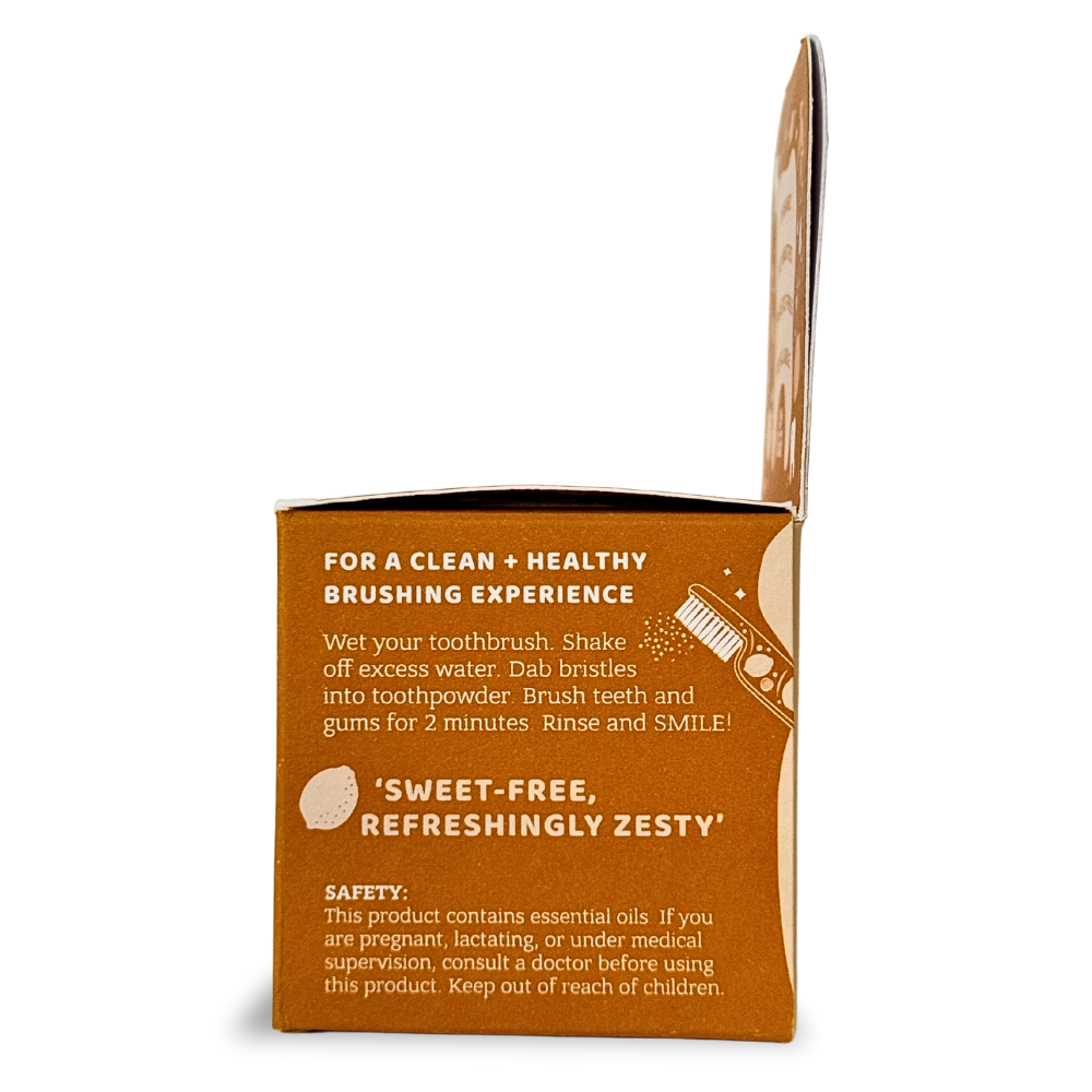 Ultimate Organic Tooth Powder 'Native Brush' Jar & Refill with a Pure Copper Tongue Cleaner Oral Detox Kit