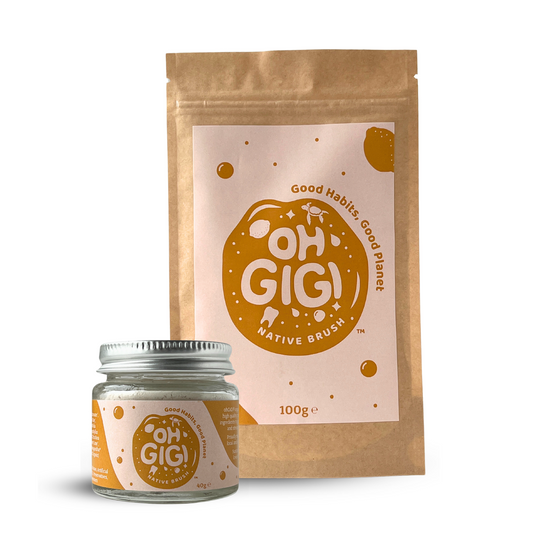 Organic Tooth Powder 'Native Brush' Jar and Refill Pack