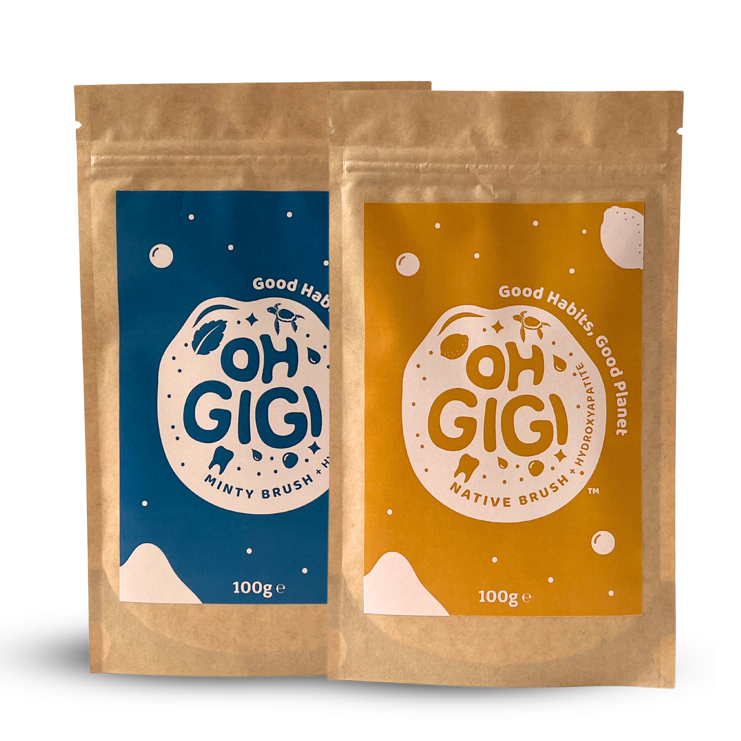 Organic Tooth Powder + Hydroxyapatite 2 Pack Refill (100g) Bundle