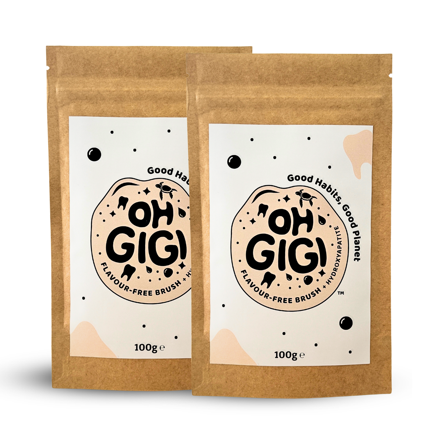 Organic Tooth Powder + Hydroxyapatite 2 Pack Refill (100g) Bundle