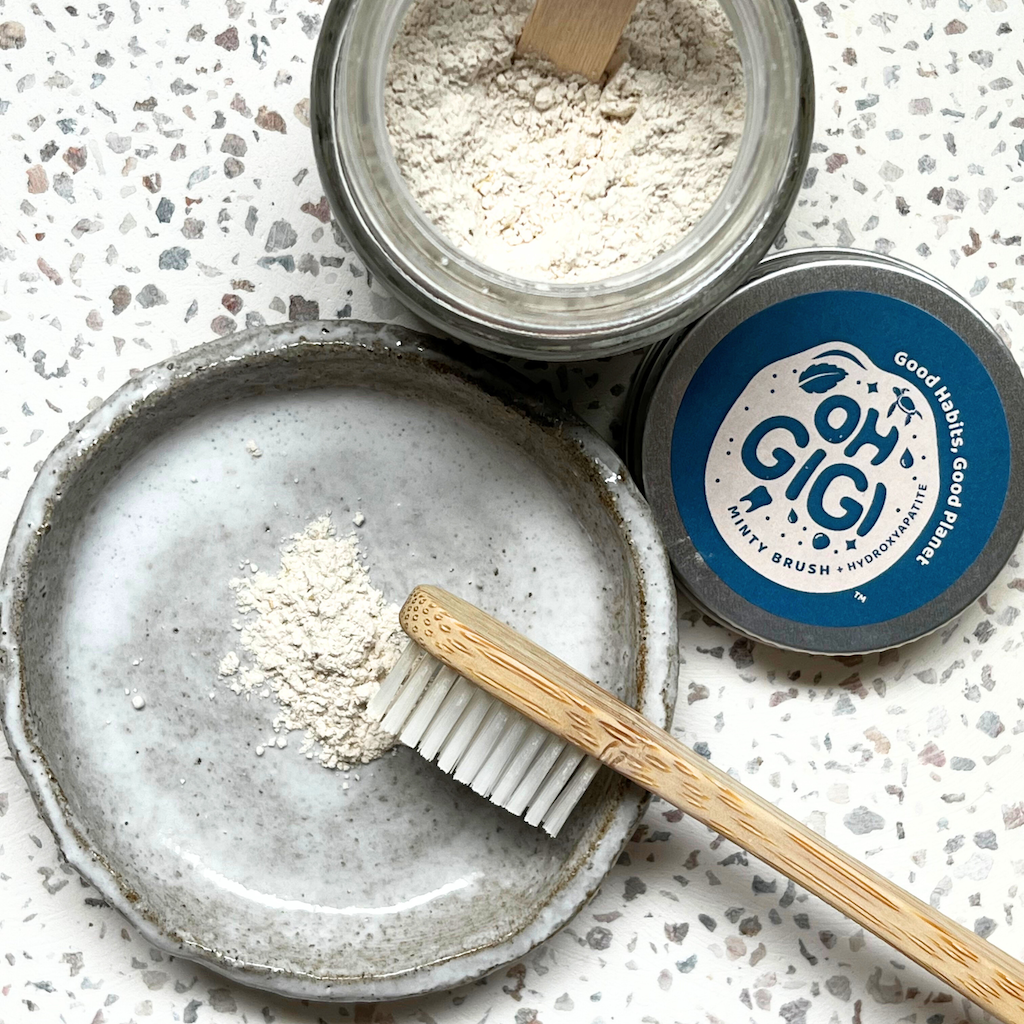 ohGiGi handmade ceramic toothpowder dish Caroline C white