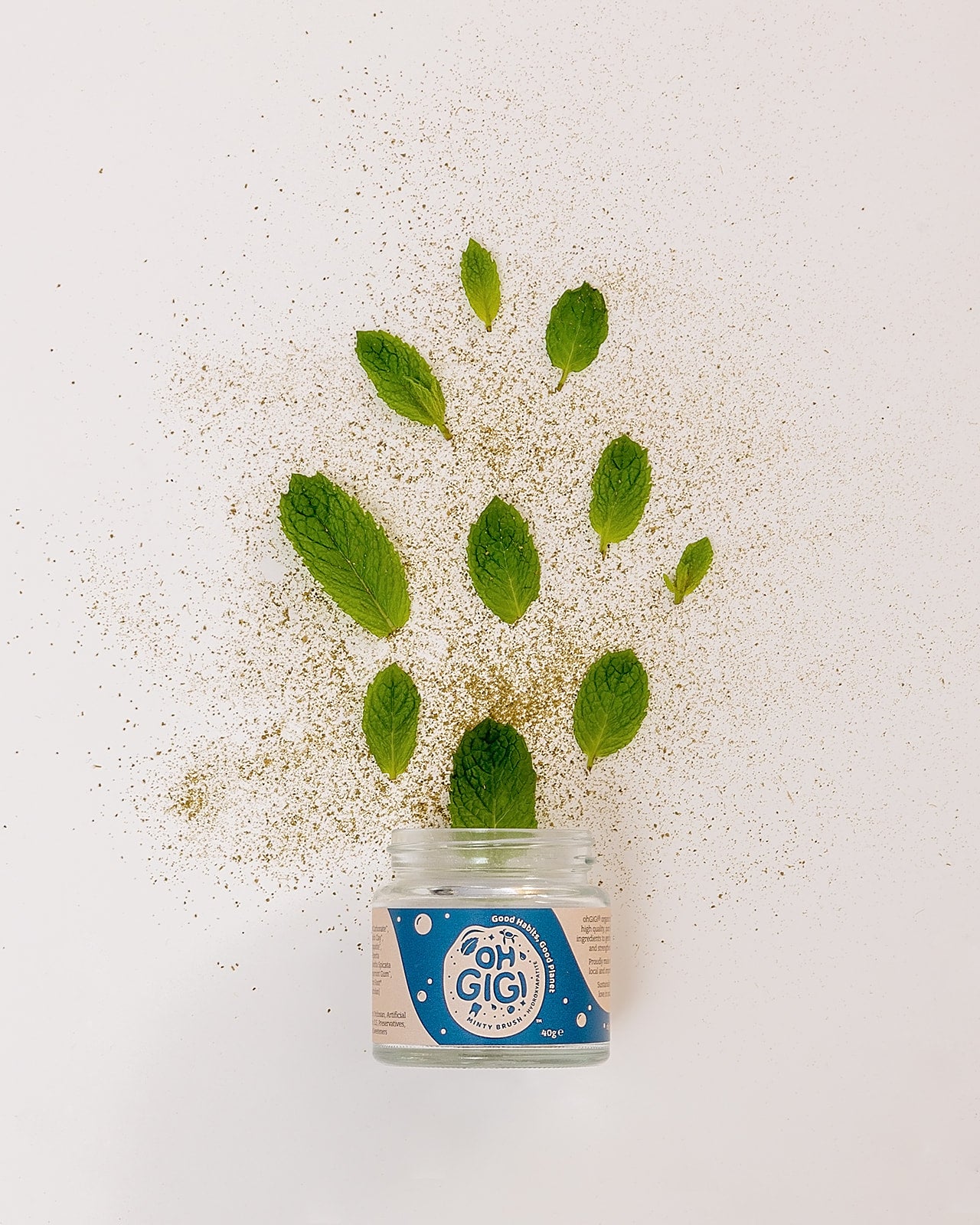 Hydroxyapatite Tooth Powder 'Minty Brush' & Pure Copper Tongue Cleaner Oral Detox Kit