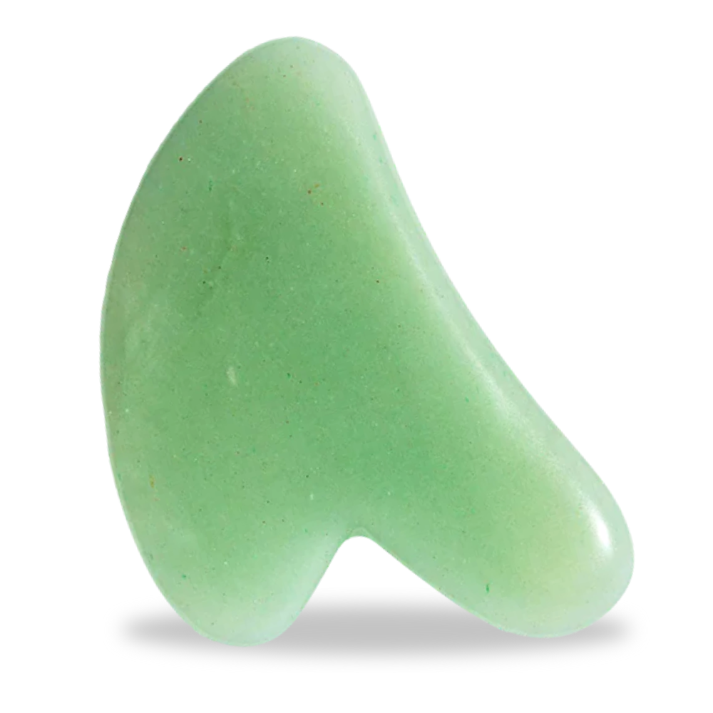 Jade gua sha facial massage tool – smooth natural stone for lymphatic drainage and glowing skin