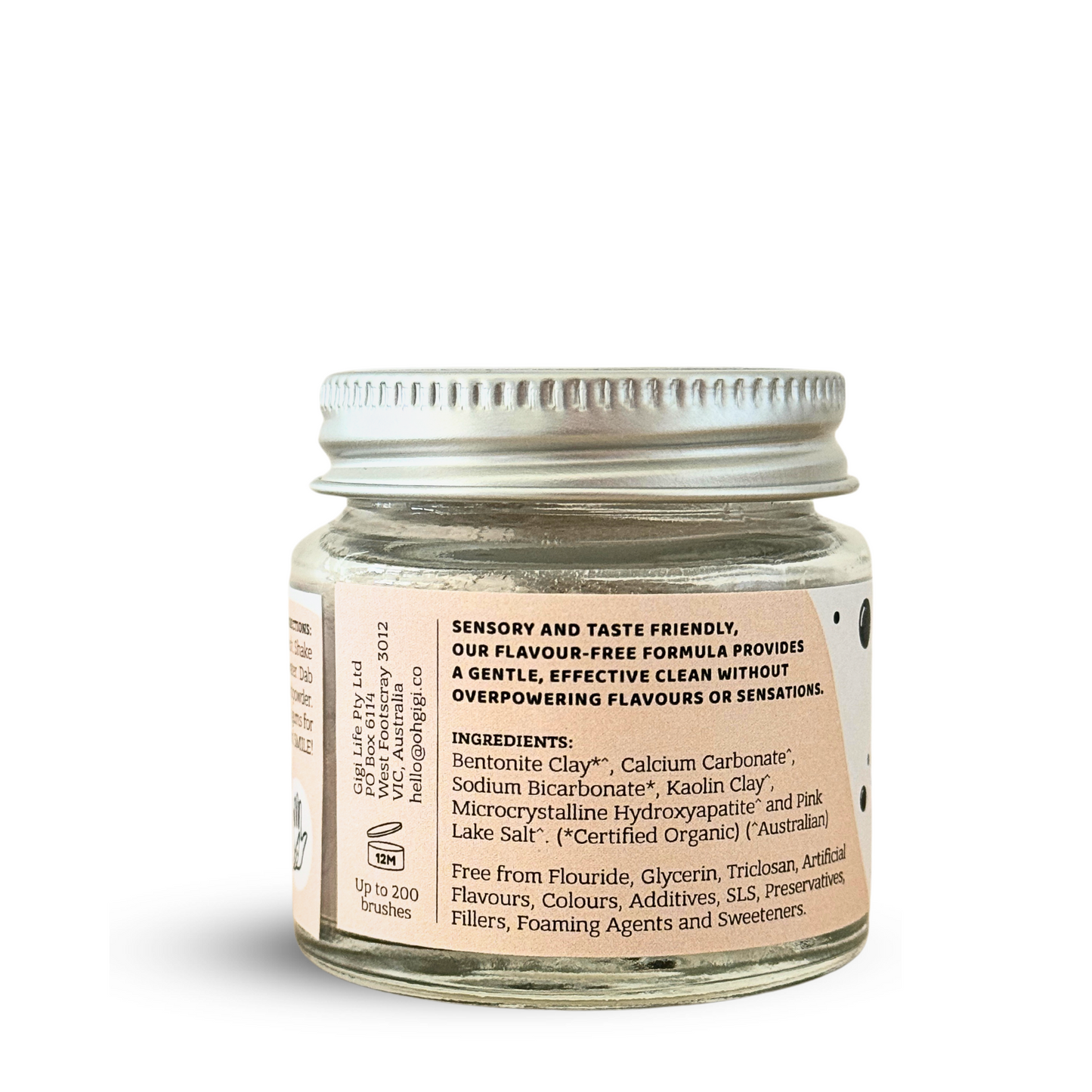 Organic Tooth Powder 'Flavour Free Brush' + Hydroxyapatite