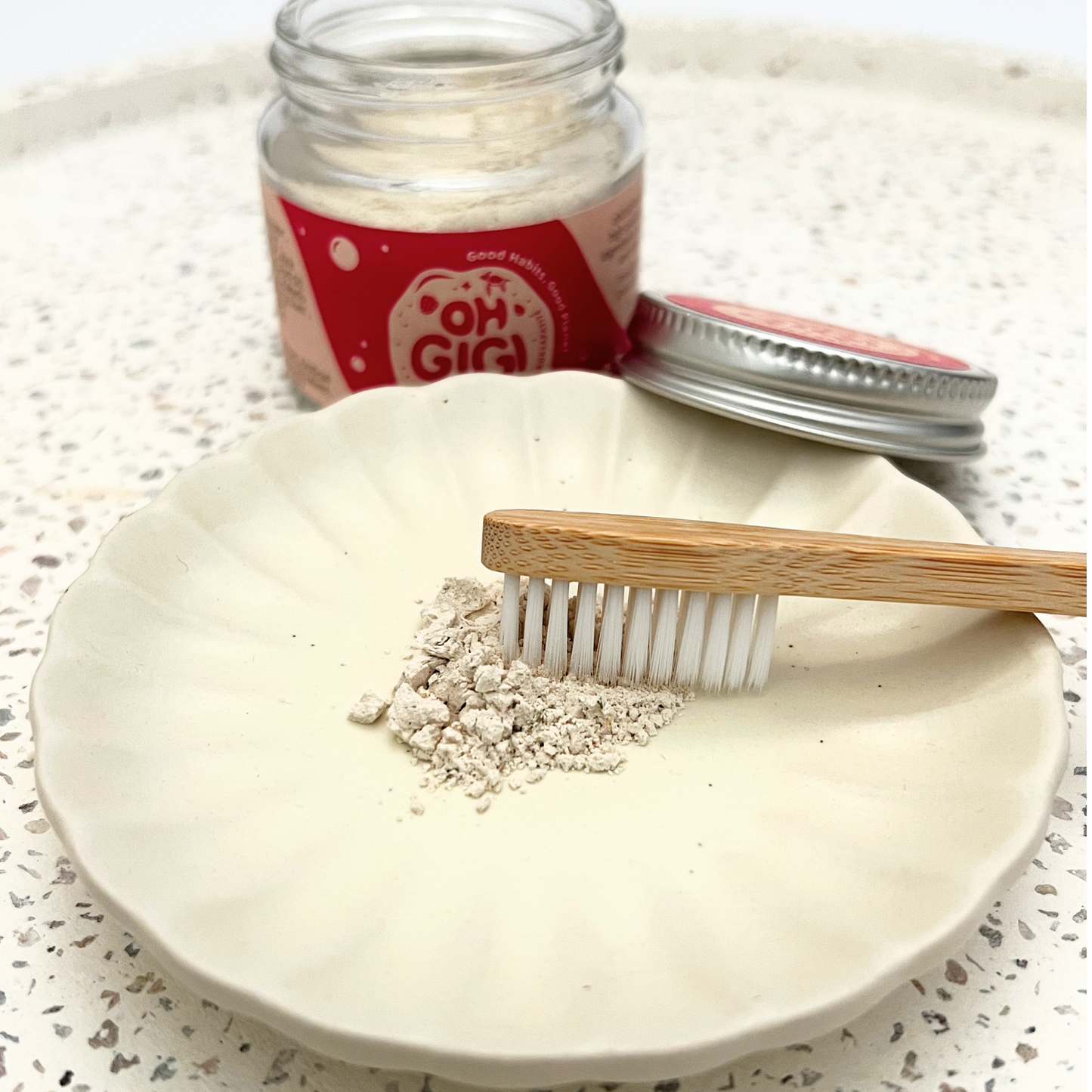 Organic Tooth Powder 'Fruity Brush' + Hydroxyapatite Jar and Refill Pack