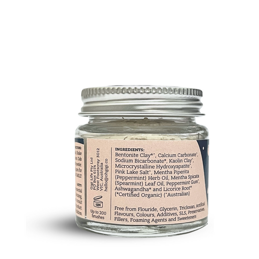 Organic Tooth Powder 'Minty Brush' + Hydroxyapatite