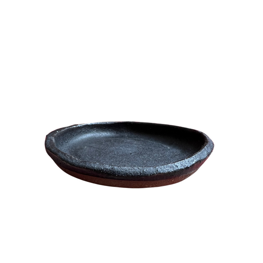 ohGiGi handmade ceramic toothpowder dish Caroline C black side view