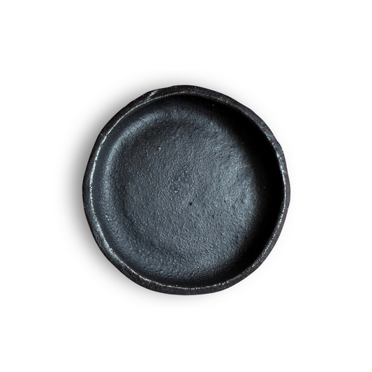 ohGiGi handmade ceramic toothpowder dish Caroline C black top view