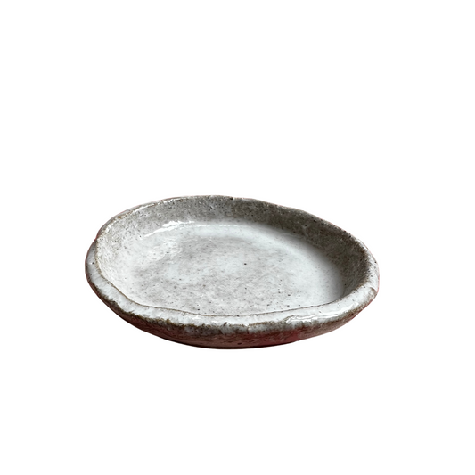 ohGiGi handmade ceramic toothpowder dish Caroline C white side view