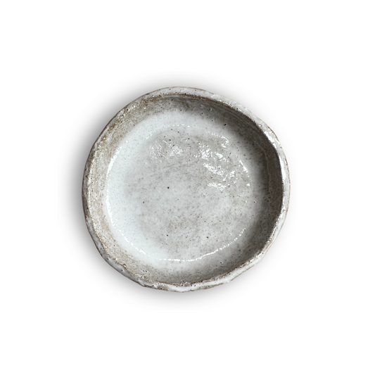 ohGiGi handmade ceramic toothpowder dish Caroline C white top view